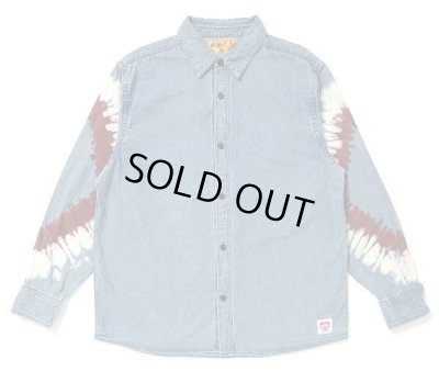 CHALLENGER / L/S TIE DYE SLEEVE DENIM SHIRT