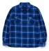 RATS / COTTON FLANNEL BLUE CHECK SHIRT