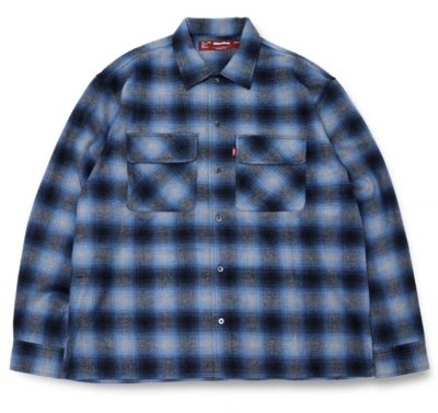 HIDE AND SEEK / Wool Ombre Check L/S Shirt(24aw)