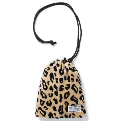 WACKO MARIA / LEOPARD VELVET DRAWSTRING BAG