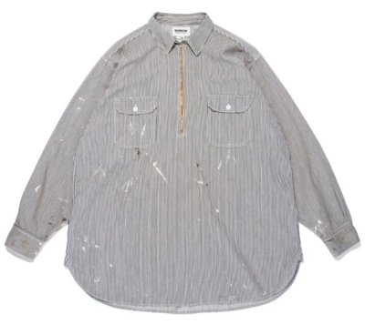 BOW WOW / WORK HICKORY STRIPE PO SHIRTS（ハーフジップ