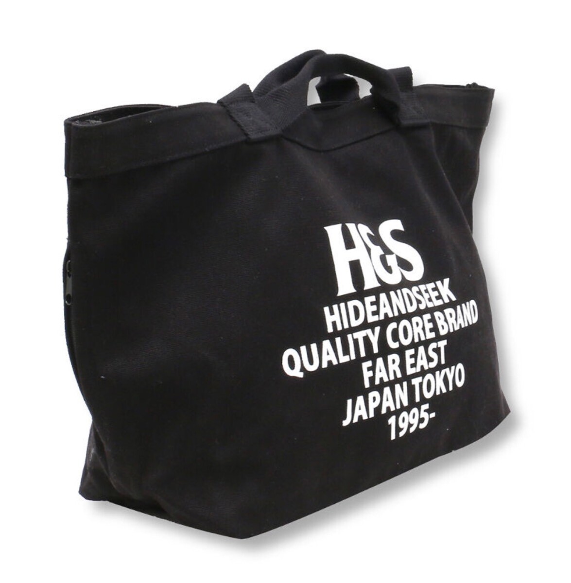 HIDE AND SEEK ＜ハイドアンドシーク＞ / H&S LOGO TOTE BAG（2WAY トートバッグ） / ブラック