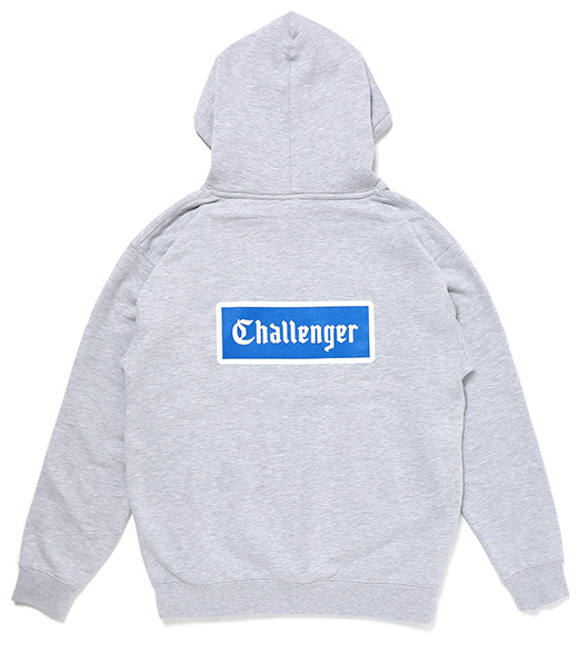 CHALLENGER LOGO PATCH HOODIE パーカー グレー ロゴCHALLENGE