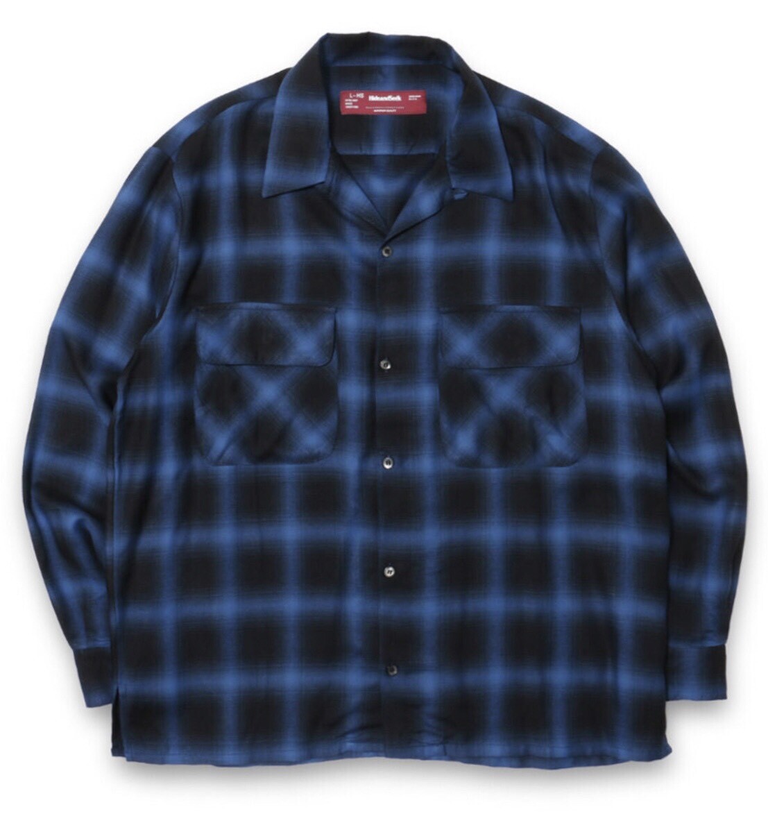キムタクHIDE AND SEEK Ombre Check L/S Shirt BLUE